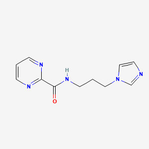 molecular formula C11H13N5O B2650988 N-(3-(1H-imidazol-1-yl)propyl)pyrimidine-2-carboxamide CAS No. 1286696-61-4