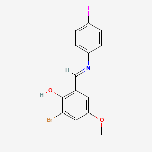 molecular formula C14H11BrINO2 B2650989 2-Bromo-6-{[(4-iodophenyl)imino]methyl}-4-methoxybenzenol CAS No. 477848-18-3
