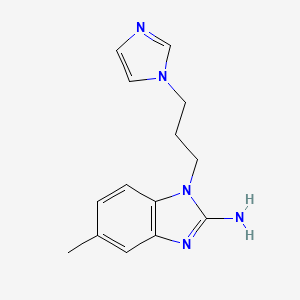 molecular formula C14H17N5 B2650991 1-[3-(1H-imidazol-1-yl)propyl]-5-methyl-1H-1,3-benzodiazol-2-amine CAS No. 1155597-09-3