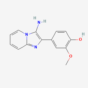 molecular formula C14H13N3O2 B2650993 4-(3-Amino-2-imidazo[1,2-a]pyridinyl)-2-methoxyphenol CAS No. 80493-79-4