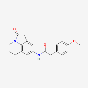 molecular formula C20H20N2O3 B2651001 2-(4-methoxyphenyl)-N-(2-oxo-2,4,5,6-tetrahydro-1H-pyrrolo[3,2,1-ij]quinolin-8-yl)acetamide CAS No. 898463-21-3
