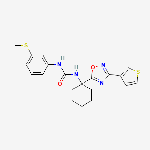 molecular formula C20H22N4O2S2 B2651005 1-(3-(Methylthio)phenyl)-3-(1-(3-(thiophen-3-yl)-1,2,4-oxadiazol-5-yl)cyclohexyl)urea CAS No. 1396809-51-0