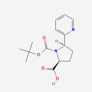 molecular formula C15H20N2O4 B2651008 (2S,5R)-1-[(2-甲基丙烷-2-基)氧羰基]-5-吡啶-2-基吡咯烷-2-羧酸 CAS No. 2416217-64-4