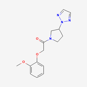 molecular formula C15H18N4O3 B2651012 1-(3-(2H-1,2,3-triazol-2-yl)pyrrolidin-1-yl)-2-(2-methoxyphenoxy)ethanone CAS No. 2034346-47-7