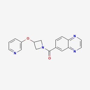 molecular formula C17H14N4O2 B2651013 (3-(Pyridin-3-yloxy)azetidin-1-yl)(quinoxalin-6-yl)methanone CAS No. 1903855-40-2