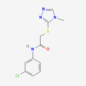 molecular formula C11H11ClN4OS B2651016 N-(3-氯苯基)-2-[(4-甲基-4H-1,2,4-三唑-3-基)硫代]乙酰胺 CAS No. 329079-25-6