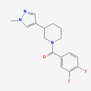 molecular formula C16H17F2N3O B2651018 (3,4-Difluorophenyl)-[3-(1-methylpyrazol-4-yl)piperidin-1-yl]methanone CAS No. 2320924-33-0