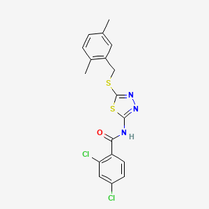 molecular formula C18H15Cl2N3OS2 B2651032 2,4-dichloro-N-(5-((2,5-dimethylbenzyl)thio)-1,3,4-thiadiazol-2-yl)benzamide CAS No. 868974-49-6