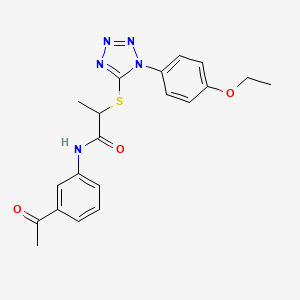 molecular formula C20H21N5O3S B2651035 N-(3-acetylphenyl)-2-{[1-(4-ethoxyphenyl)-1H-tetrazol-5-yl]sulfanyl}propanamide CAS No. 890639-76-6