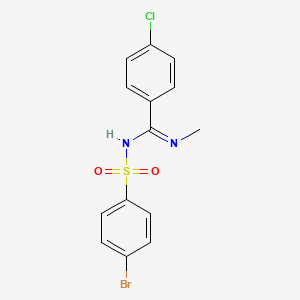 molecular formula C14H12BrClN2O2S B2651045 N-(4-bromophenyl)sulfonyl-4-chloro-N'-methylbenzenecarboximidamide CAS No. 17240-84-5