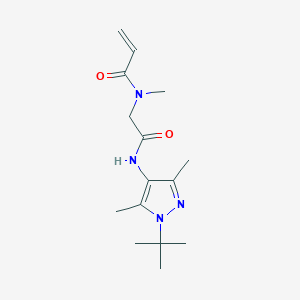 N-[2-[(1-Tert-butyl-3,5-dimethylpyrazol-4-yl)amino]-2-oxoethyl]-N-methylprop-2-enamide