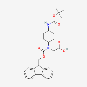 molecular formula C28H34N2O6 B2651054 2-[9H-Fluoren-9-ylmethoxycarbonyl-[4-[(2-methylpropan-2-yl)oxycarbonylamino]cyclohexyl]amino]acetic acid CAS No. 2138266-52-9
