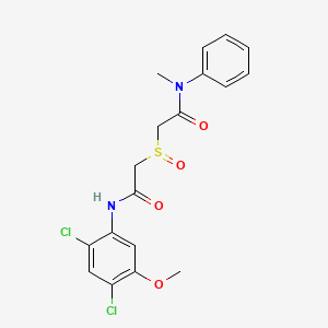 molecular formula C18H18Cl2N2O4S B2651057 2-[[2-(2,4-二氯-5-甲氧基苯胺)-2-氧代乙基]亚磺酰基]-N-甲基-N-苯基乙酰胺 CAS No. 341965-22-8