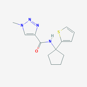 molecular formula C13H16N4OS B2651064 1-methyl-N-(1-(thiophen-2-yl)cyclopentyl)-1H-1,2,3-triazole-4-carboxamide CAS No. 2034483-43-5