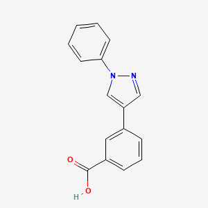 molecular formula C16H12N2O2 B2651066 3-(1-Phenyl-1H-pyrazol-4-yl)benzoic acid CAS No. 1179064-88-0