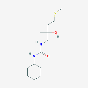 molecular formula C13H26N2O2S B2651067 1-环己基-3-(2-羟基-2-甲基-4-(甲硫基)丁基)脲 CAS No. 1396801-13-0