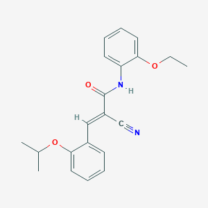 molecular formula C21H22N2O3 B2651078 (E)-2-cyano-N-(2-ethoxyphenyl)-3-(2-propan-2-yloxyphenyl)prop-2-enamide CAS No. 465513-43-3