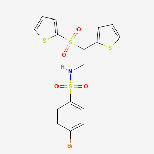 molecular formula C16H14BrNO4S4 B2651080 4-bromo-N-[2-(2-thienyl)-2-(2-thienylsulfonyl)ethyl]benzenesulfonamide CAS No. 896348-56-4