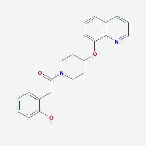 2-(2-Methoxyphenyl)-1-(4-(quinolin-8-yloxy)piperidin-1-yl)ethanone