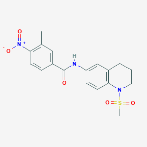 molecular formula C18H19N3O5S B2651082 3-methyl-N-(1-methylsulfonyl-3,4-dihydro-2H-quinolin-6-yl)-4-nitrobenzamide CAS No. 941882-63-9