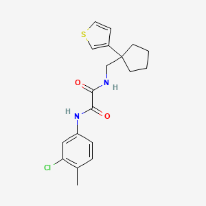 molecular formula C19H21ClN2O2S B2651083 N1-(3-chloro-4-methylphenyl)-N2-((1-(thiophen-3-yl)cyclopentyl)methyl)oxalamide CAS No. 2034600-61-6