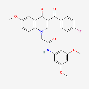 N-(3,5-dimethoxyphenyl)-2-[3-(4-fluorobenzoyl)-6-methoxy-4-oxoquinolin-1-yl]acetamide
