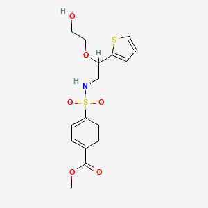 molecular formula C16H19NO6S2 B2651093 methyl 4-(N-(2-(2-hydroxyethoxy)-2-(thiophen-2-yl)ethyl)sulfamoyl)benzoate CAS No. 2034565-49-4
