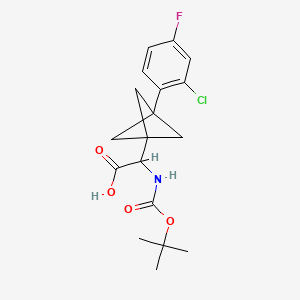 2-[3-(2-Chloro-4-fluorophenyl)-1-bicyclo[1.1.1]pentanyl]-2-[(2-methylpropan-2-yl)oxycarbonylamino]acetic acid