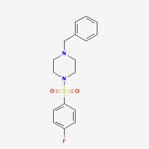 molecular formula C17H19FN2O2S B2651100 1-苯甲基-4-(4-氟苯基)磺酰基哌嗪 CAS No. 305336-46-3