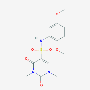 molecular formula C14H17N3O6S B2651103 N-(2,5-dimethoxyphenyl)-1,3-dimethyl-2,4-dioxopyrimidine-5-sulfonamide CAS No. 874806-68-5