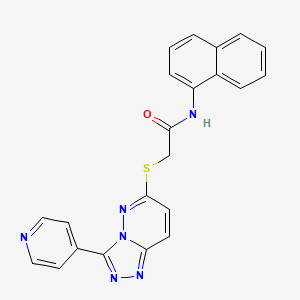 molecular formula C22H16N6OS B2651104 N-naphthalen-1-yl-2-[(3-pyridin-4-yl-[1,2,4]triazolo[4,3-b]pyridazin-6-yl)sulfanyl]acetamide CAS No. 868969-59-9