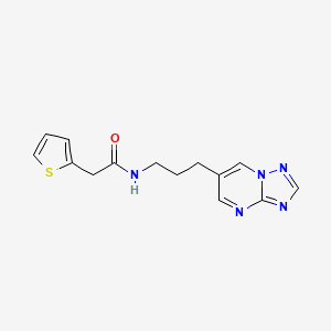 molecular formula C14H15N5OS B2651106 N-(3-([1,2,4]三唑并[1,5-a]嘧啶-6-基)丙基)-2-(噻吩-2-基)乙酰胺 CAS No. 2034614-62-3