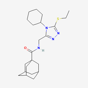 molecular formula C22H34N4OS B2651107 N-[(4-cyclohexyl-5-ethylsulfanyl-1,2,4-triazol-3-yl)methyl]adamantane-1-carboxamide CAS No. 477304-25-9