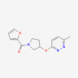 molecular formula C14H15N3O3 B2651109 呋喃-2-基(3-((6-甲基吡哒嗪-3-基)氧代)吡咯烷-1-基)甲酮 CAS No. 2034435-40-8