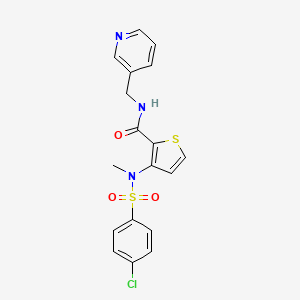 molecular formula C18H16ClN3O3S2 B2651111 3-(4-chloro-N-methylphenylsulfonamido)-N-(pyridin-3-ylmethyl)thiophene-2-carboxamide CAS No. 1251562-46-5