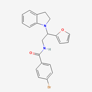 molecular formula C21H19BrN2O2 B2651113 4-bromo-N-(2-(furan-2-yl)-2-(indolin-1-yl)ethyl)benzamide CAS No. 898416-21-2