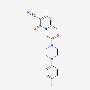 molecular formula C20H21FN4O2 B2651119 1-(2-(4-(4-Fluorophenyl)piperazin-1-yl)-2-oxoethyl)-4,6-dimethyl-2-oxo-1,2-dihydropyridine-3-carbonitrile CAS No. 932528-67-1