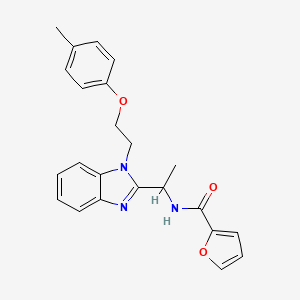 molecular formula C23H23N3O3 B2651121 N-(1-{1-[2-(4-methylphenoxy)ethyl]-1H-benzimidazol-2-yl}ethyl)-2-furamide CAS No. 920118-50-9