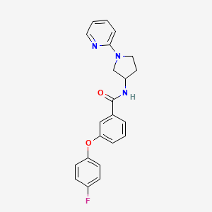 molecular formula C22H20FN3O2 B2651122 3-(4-fluorophenoxy)-N-(1-(pyridin-2-yl)pyrrolidin-3-yl)benzamide CAS No. 1795193-83-7