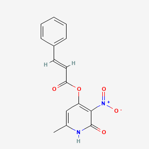 molecular formula C15H12N2O5 B2651132 6-Methyl-3-nitro-2-oxo-1,2-dihydropyridin-4-yl cinnamate CAS No. 868680-05-1