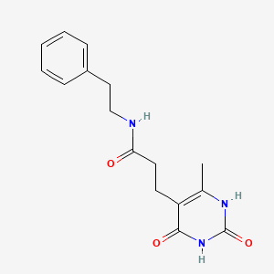 molecular formula C16H19N3O3 B2651134 3-(6-甲基-2,4-二氧代-1,2,3,4-四氢嘧啶-5-基)-N-苯乙基丙酰胺 CAS No. 1105229-03-5