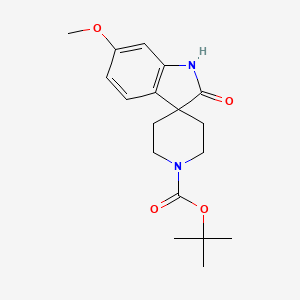 molecular formula C18H24N2O4 B2651135 tert-Butyl 6-methoxy-2-oxospiro[indoline-3,4'-piperidine]-1'-carboxylate CAS No. 1258639-06-3