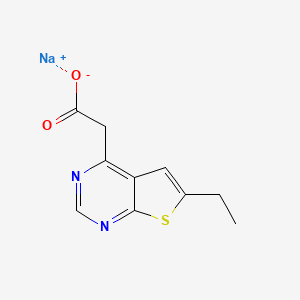 molecular formula C10H9N2NaO2S B2651138 Sodium 2-{6-ethylthieno[2,3-d]pyrimidin-4-yl}acetate CAS No. 2044713-82-6