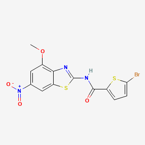 molecular formula C13H8BrN3O4S2 B2651144 5-溴-N-(4-甲氧基-6-硝基-1,3-苯并噻唑-2-基)噻吩-2-甲酰胺 CAS No. 361160-11-4