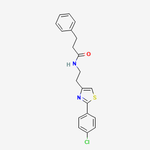 molecular formula C20H19ClN2OS B2651149 N-{2-[2-(4-chlorophenyl)-1,3-thiazol-4-yl]ethyl}-3-phenylpropanamide CAS No. 946204-15-5