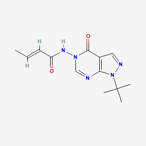 (E)-N-(1-(tert-butyl)-4-oxo-1H-pyrazolo[3,4-d]pyrimidin-5(4H)-yl)but-2-enamide