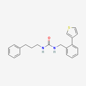 molecular formula C21H22N2OS B2651159 1-(3-Phenylpropyl)-3-(2-(thiophen-3-yl)benzyl)urea CAS No. 1797143-54-4