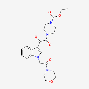 molecular formula C23H28N4O6 B2651165 4-(2-(1-(2-吗啉-2-氧代乙基)-1H-吲哚-3-基)-2-氧代乙酰)哌嗪-1-羧酸乙酯 CAS No. 872855-28-2