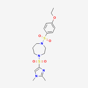 molecular formula C18H26N4O5S2 B2651166 1-((1,2-二甲基-1H-咪唑-4-基)磺酰基)-4-((4-乙氧苯基)磺酰基)-1,4-二氮杂环戊烷 CAS No. 1904179-82-3