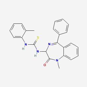 molecular formula C24H22N4OS B2651167 N-(2,5-diaza-2-methyl-3-oxo-6-phenylbicyclo[5.4.0]undeca-1(7),5,8,10-tetraen-4-yl)(2-methylphenyl)thiosemicarbazide CAS No. 1796907-44-2
